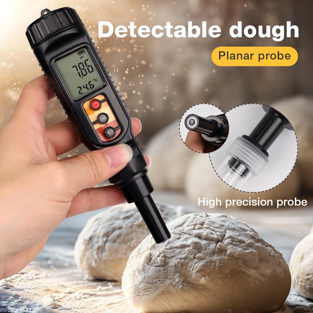 High Accuracy Digital Food PH Meter Temp Acidity Tester for Dough Skin Fruit Cheese Meat Bread 0.00~14.00 Surface PH Meter