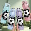 1PC Explosion Effect Soccer Ball Art 750ml Color Plastic Sports Water Bottle Leakproof Flip Straw Lid Suitable for Sports Office Home Use