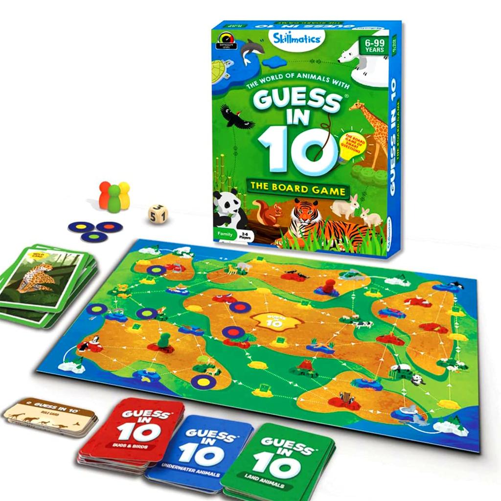 Skillmatics Family Card Board Game Guess the 10 Animals Great Gift for Ages 6 and Up Average Play Time 30 Minutes For Players & – 2-6
