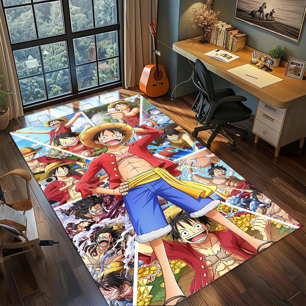 One Piece Luffy and Straw Hat Crew Rug Carpet Large Area Rug Non Slip Washable Floor Mat Gamer Room Bedroom Home Decor