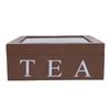 Wooden Tea Storage   with Clear Acrylic Top Window 9 Compartments Eco Friendly Tea Bag Holder Multi Functional Storage Box