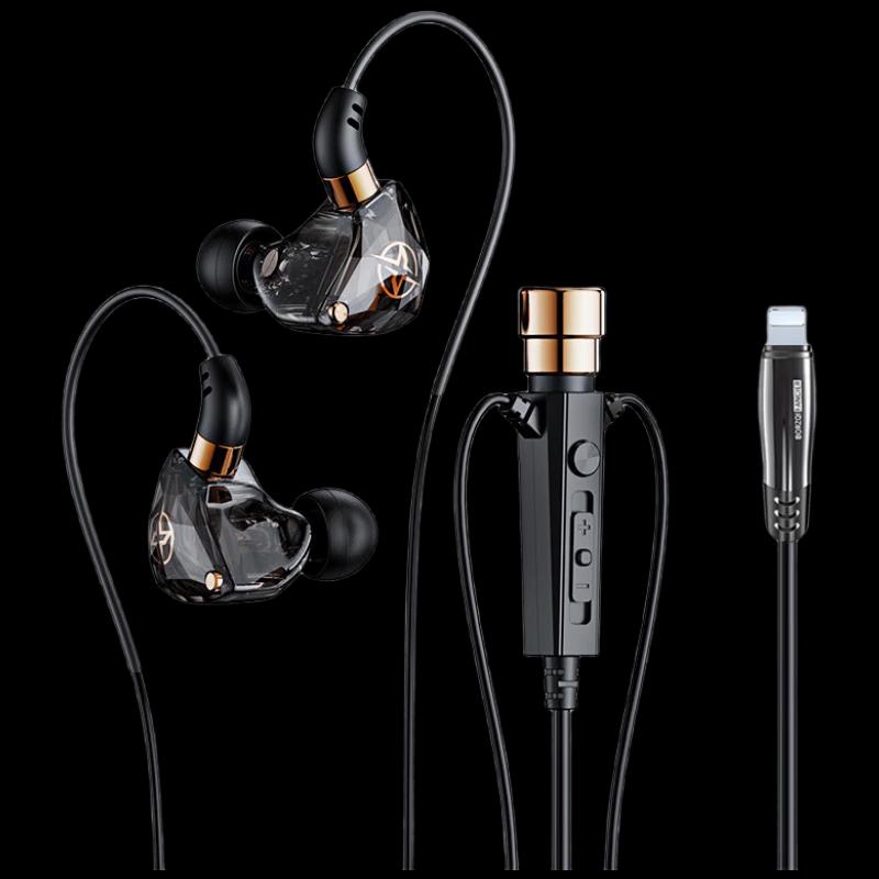 Hunter Wolf Ear-Hook Clip-on Karaoke Live Stream Wired Earphones