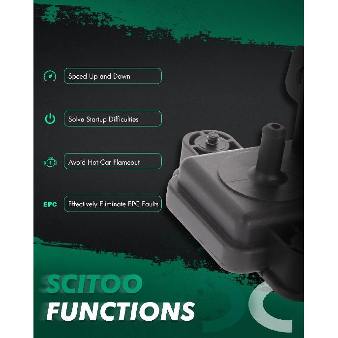 SCITOO Manifold Absolute Pressure Sensor fit for Ford for E-350 Econoline 1998 for Ford for E-450 Econoline Super Duty 2000 2001,for Ford for E-450