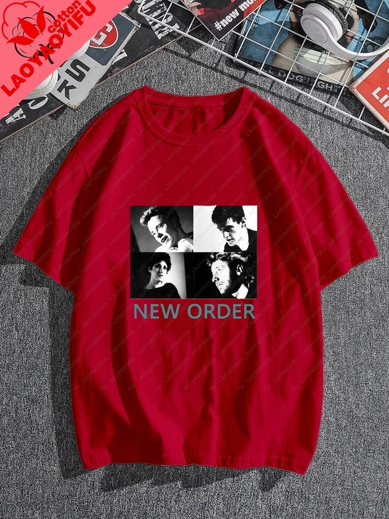 Stylish Retro 80s New Order Band Print Tshirt Unisex Casual Shortsleeved Shirt Top Cotton Tshirt For Spring And Summer