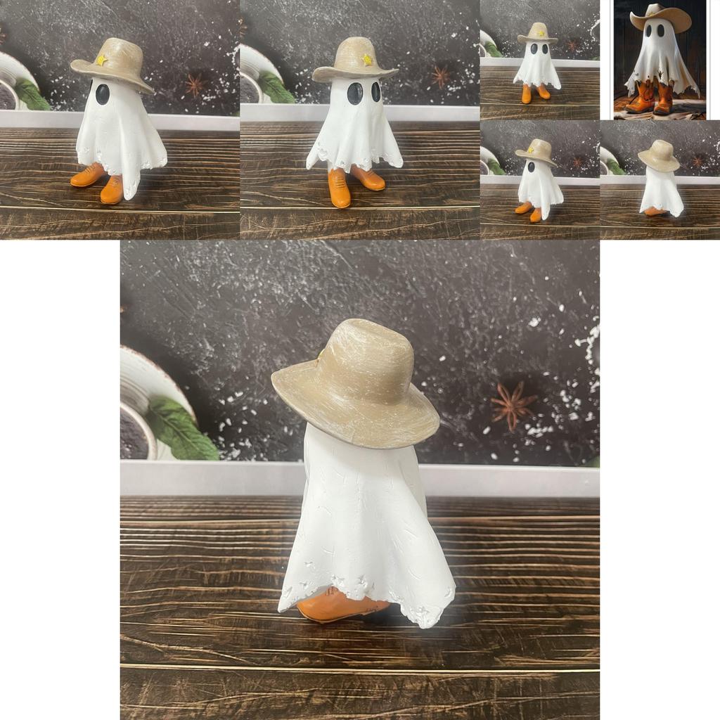 Unique Cowboy Ghost Statue Decorative Resin Figurine Perfect For Halloween Home Decor