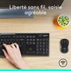 Ensemble clavier et souris - Logitech combo clavier et souris sans fil - MK270 - Windows