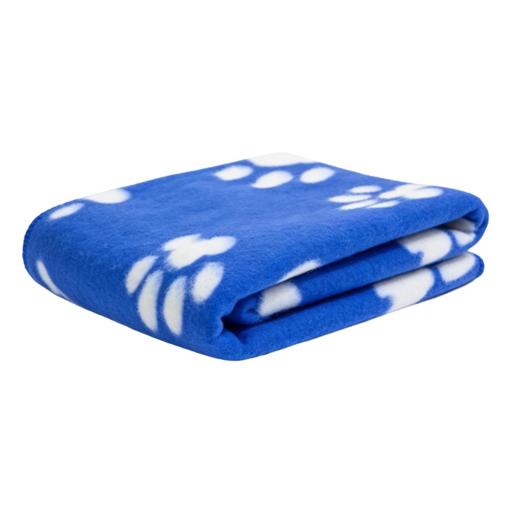 Пушистое одеяло для питомца Милый узор Мягкий двусторонний плюш Теплое одеяло-плед для собаки Кошачье одеяло для дома Путешествий Синий фон