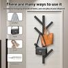 Wall Mounted Coat Rack Metal Vertical Hat Rack Multipurpose Clothes Hanger Rack Home Living Room Storage Rack Easy to Install