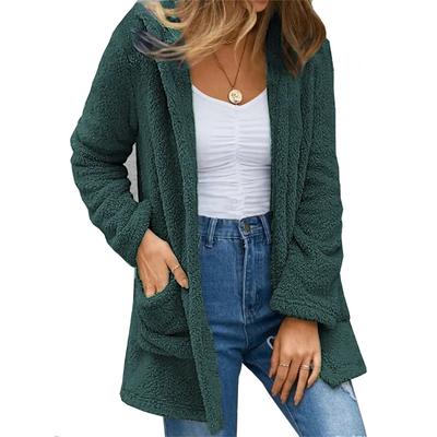 Женские повседневные однотонные принтованные куртки и пальто с длинным рукавом на осень-зиму