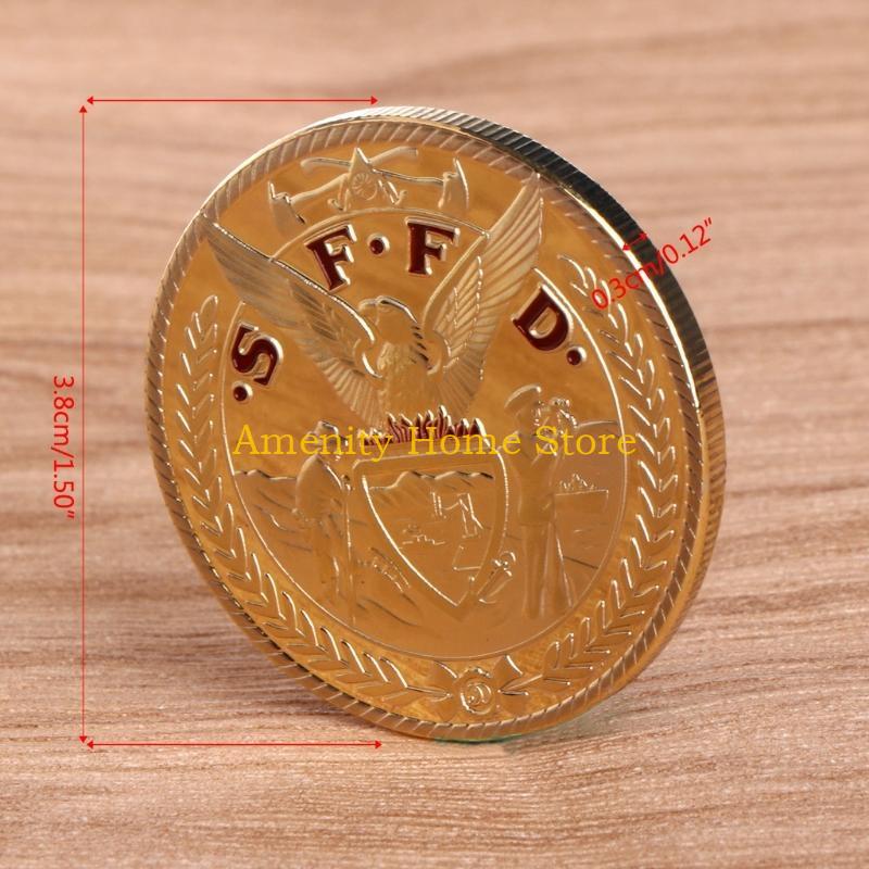 F26C Commemorative Coin Collection Artwork Plating Golden Saint Florian Firefighters