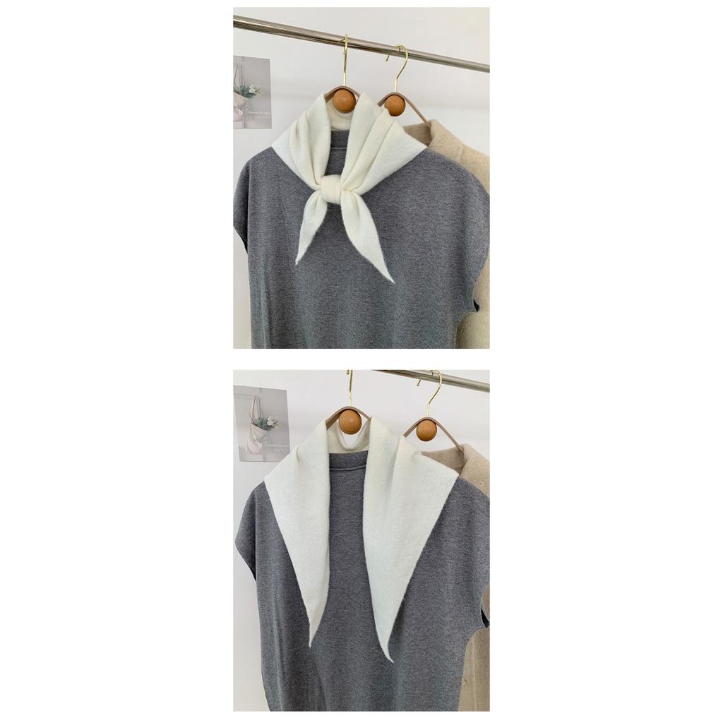 Шерстяной Темперамент, Треугольный Шарф против старения, Вязаная Маленькая Шаль для Женщин на Осень и Зиму, Универсальная Корейская Версия, Завязывается и Носится на Плечах