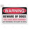 Putuo Decor Beware of Warning Vintage Tin Sign Plaque Metal Plate Guard Dog Signs Wall Art Posters for No Trespassing Farmhouse