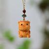 1/12Pcs Creative Twelve Zodiac Carving Wooden Keychain Pendant Chinese Zodiac Wood Carving Phone Chain Bag Decoration Gifts