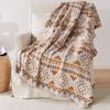 Geometric Print Sofa Blanket Double-sided Use Picnic Blanket Boho Knitted Tapestry Plaid Tablecloth Bedspread Blankets for Beds