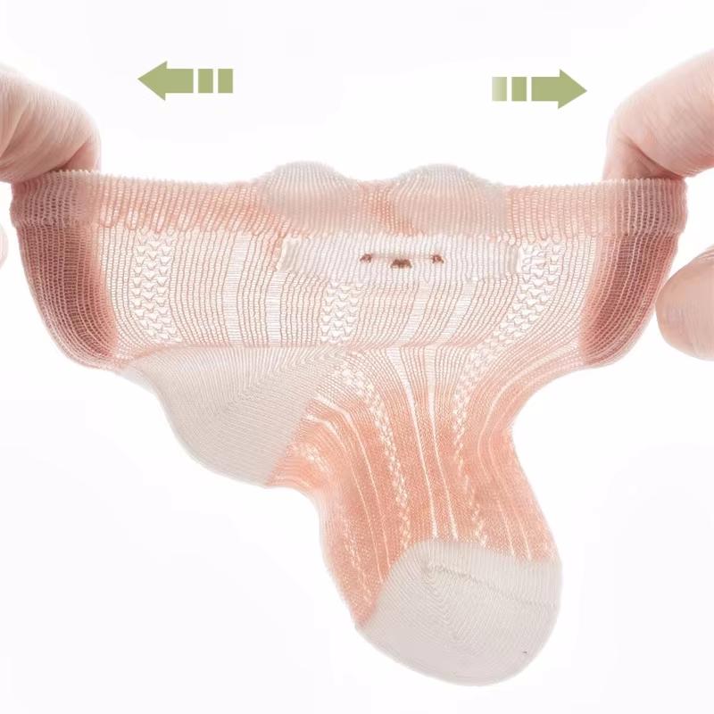 3 пары/комплект летних носков для новорожденных девочек и мальчиков, милые сетчатые тонкие носки с рисунком для младенцев, короткие носки для детей от 0 до 5 лет