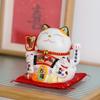 5-дюймовый керамический манящий кот, машущий рукой, кот Плутос, работающий на батарейках, Манеки Неко, украшение для дома, счастливый кот, лучший подарок