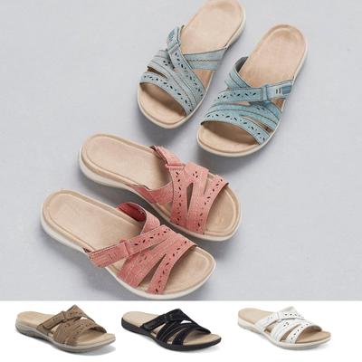 Женские сандалии, летние пляжные туфли на танкетке, женская обувь в стиле ретро, ​​повседневные женские сандалии на плоской платформе, туфли на среднем каблуке, туфли с цветочным узором