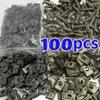 100/50/10pcs U-Type Metal Clips with Screws for Car and Motorcycle Anti-Rust Tapping Fastener Assortment Set Car Screw Base
