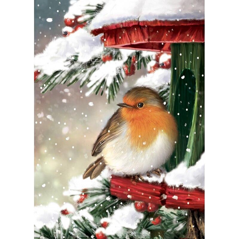 Новый 5D DIY алмазная живопись Снежная птица Алмазная вышивка пейзаж стразы ремесла полная круглая дрель домашний декор художественный подарок