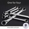 1 Top 4 72-gear Four-use Adjustable Ratchet Wrench, Fast Wrench CR-V Forged Waterproof Rust-proof, Chromium Vanadium Steel, Suitable for Electrical