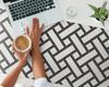 Modern Desk Mat for Remote Work, Geometric Weave, 120x60 cm