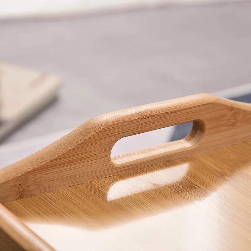 Деревянный складной стол Мини-обеденный стол Многофункциональные складные ножки Поднос для десерта для послеобеденного чая Спальня Кровать Стол Бытовые инструменты