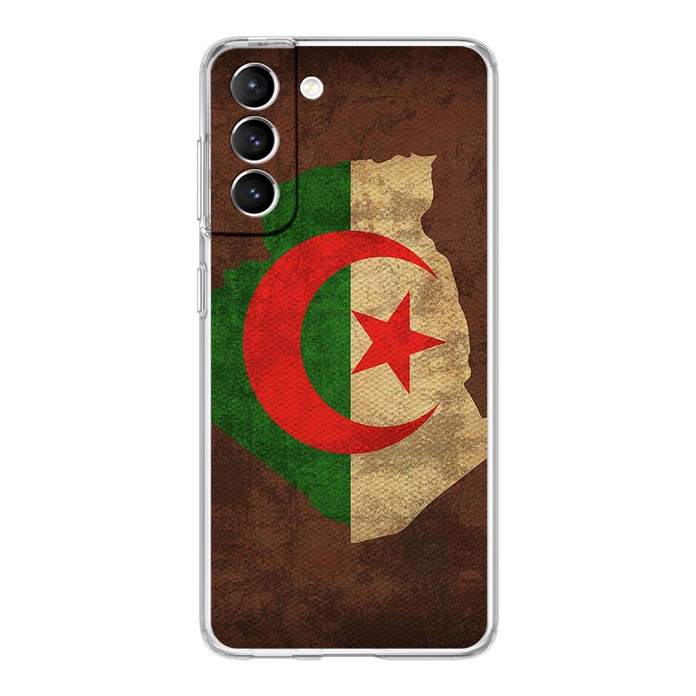 Чехол для телефона Samsung Galaxy S24 Plus S23 S22 S21 S20 FE Ultra 5G S10 S10E S9 Мягкий прозрачный силиконовый чехол Алжирский флаг