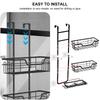 Metal 3 Tier Shower Hanging Basket Rustproof Shower Hanging Organizer Shelf with Soap Holder No Drill Over The Door Shower Caddy