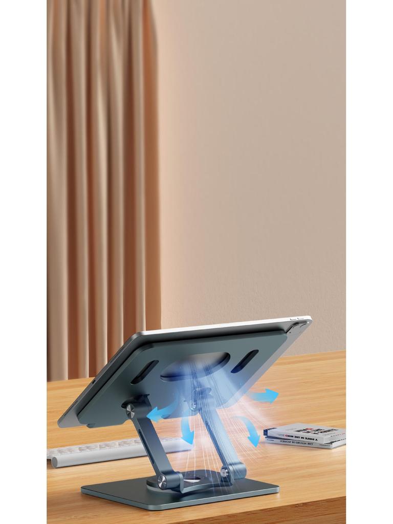 Aluminum Alloy Folding Rotating Tablet Stand with Heat Dissipation for Live Streaming and Gaming