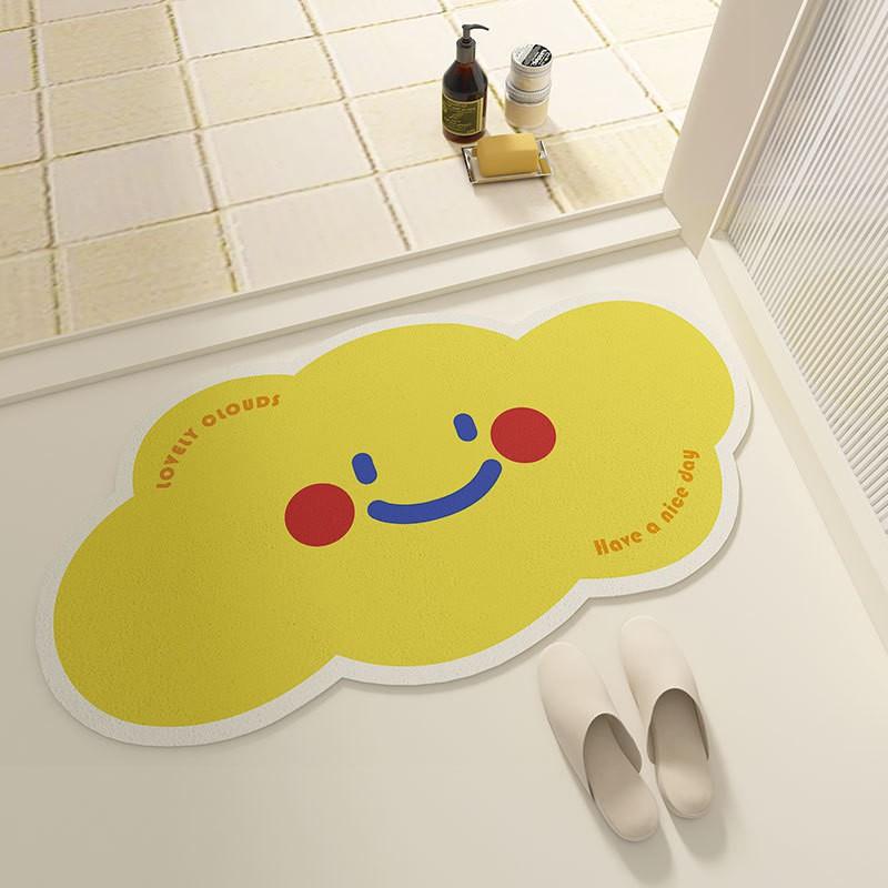Silica Diatomaceous Mud Bath Mat Bathroom Entryway Non-Slip Fast Drying Cartoon Design Floor Rug