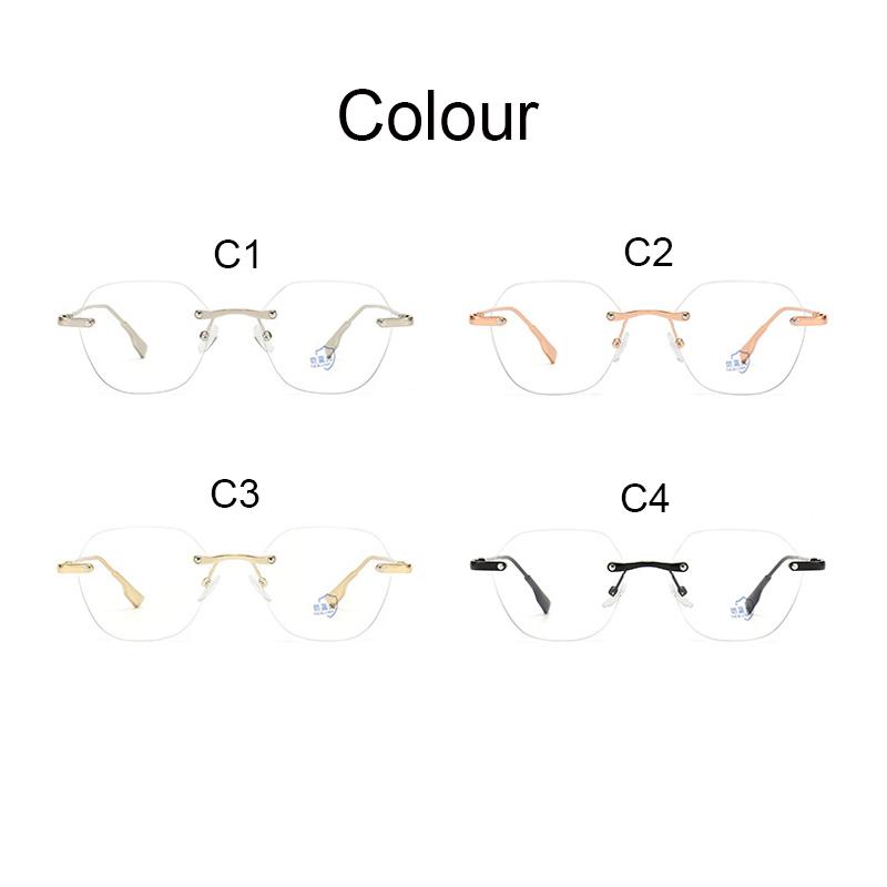 Korean Anti-blue light Computer Eye protection Anti radiation Metal Frame Eyeglasses For Women Men Square Frameless glasses