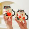 Creative Fruit Cat with Tea Leak Mug Cute Cartoon High Value Household Milk Breakfast Cup Office Water Cup