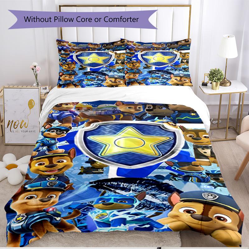 3pcs Duvet Cover Set (1*Duvet Cover + 2*Pillowcase, Without Core), PAW Patrol Print Soft All‑Season Bedding Set, Home Bedroom Decor Gift