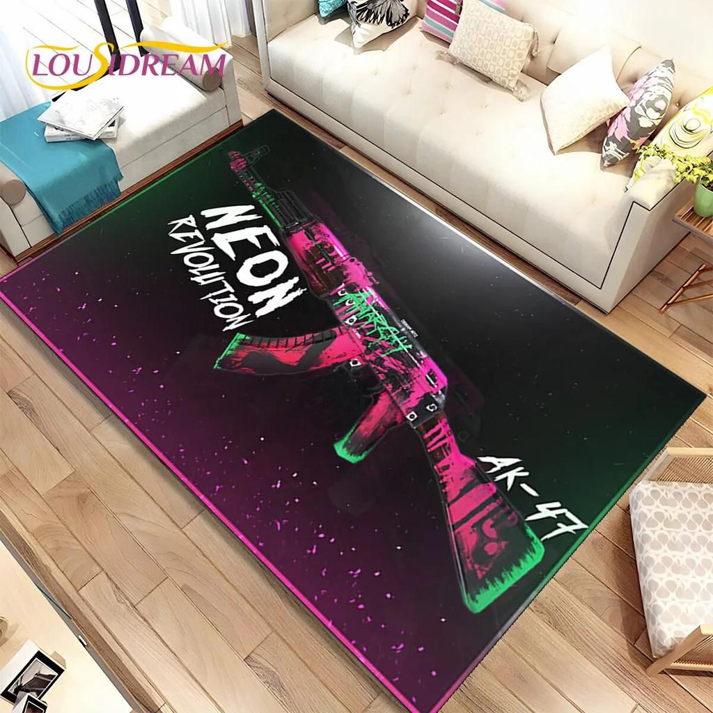 3D штурмовая винтовка, пистолет, пистолет CS M4 AK USP, игровой коврик, ковер для дома, гостиной, спальни, дивана, коврик для двери, декор, нескользящий напольный коврик