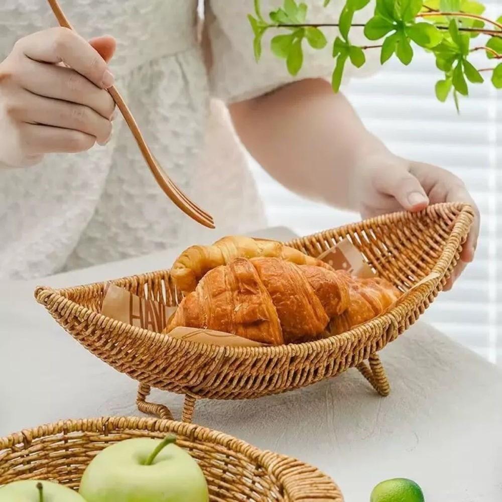 Large Capacity Cosmetics Storage Basket Moisture Proof Fruit Bread Basket Camping Tray Bedroom Use
