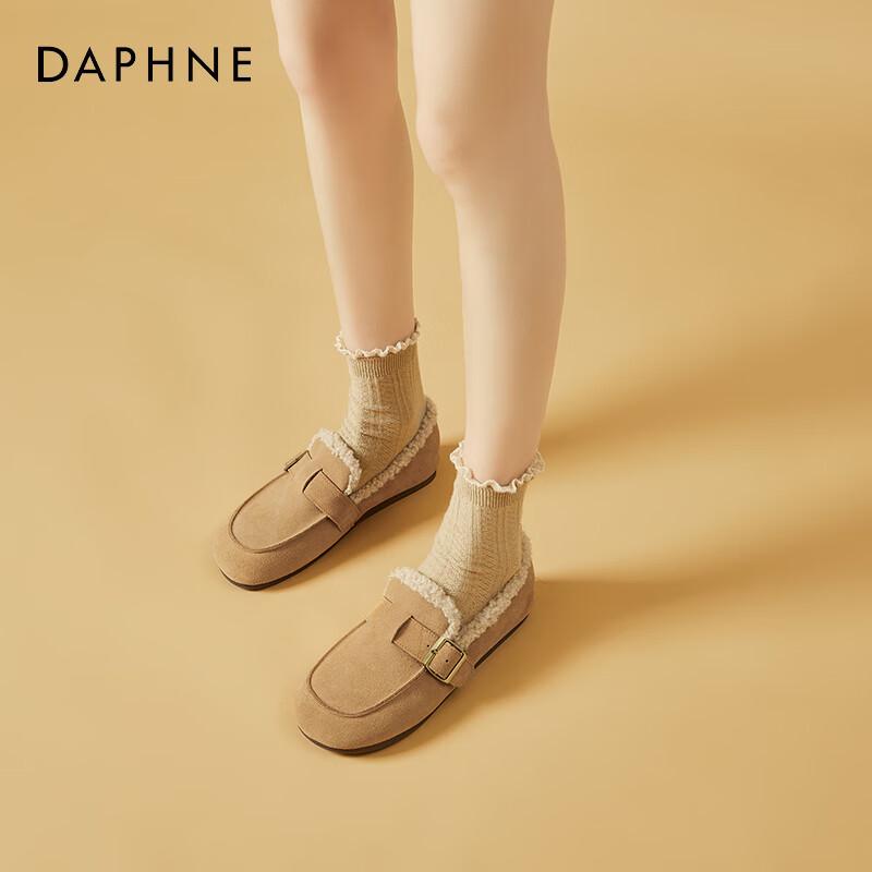 Женские плоские пушистые удобные лоферы Daphne