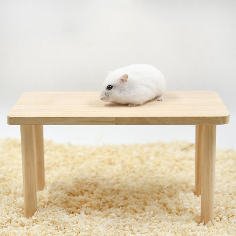 Hamster Play Wooden Platform Small Pet Playing Stand Putting Food Bowl Water Table Cage Accessory Hamster Climbing Supplies