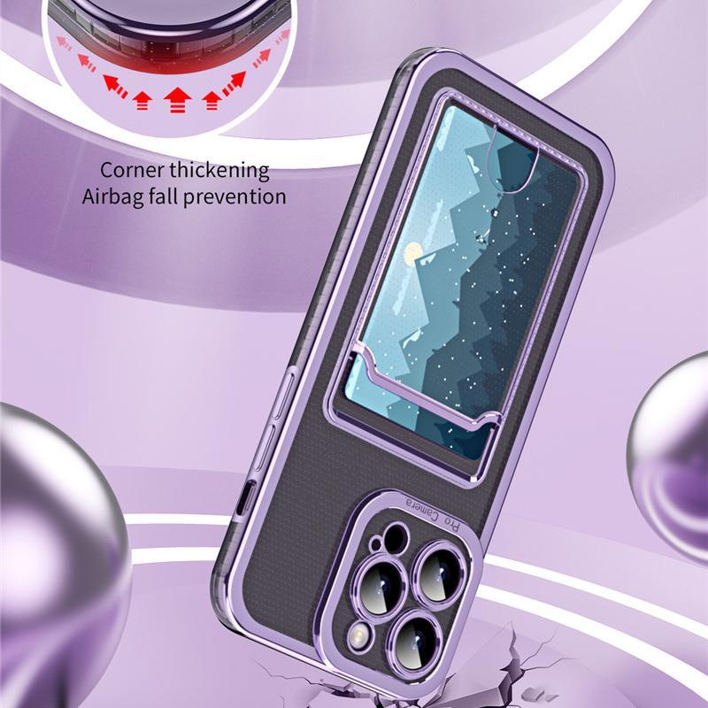 Для iPhone 16 15 14 13 12 11 7 8 Xs Xr SE Pro Max Plus Покрытие Прозрачный ТПУ Толкающий рот Вставка Слот для карт Кошелек Сумка Держатель Задняя крышка Shell Case