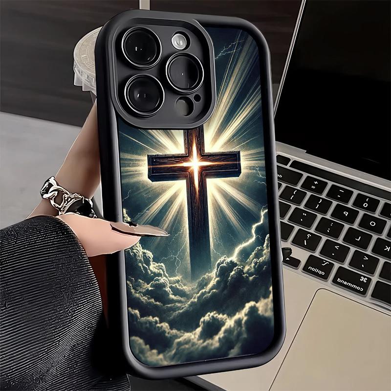 Чехол для телефона iPhone 17 Air 16E 15 16 Pro Max Бог Иисус Молитва Крест Библия Чехол 14 Plus 13 12 Mini Мягкий Силиконовый Fundas
