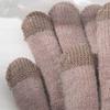 Full Finger Mittens Five Finger Cycling Driving Gloves Plush Knitting Gloves  Outdooor