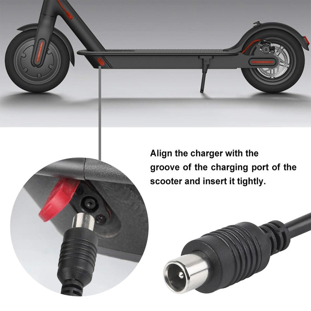 Electric Scooter Charger 42V 2A Power Adapter Compatible for Xiaomi M365 Electric Scooter
