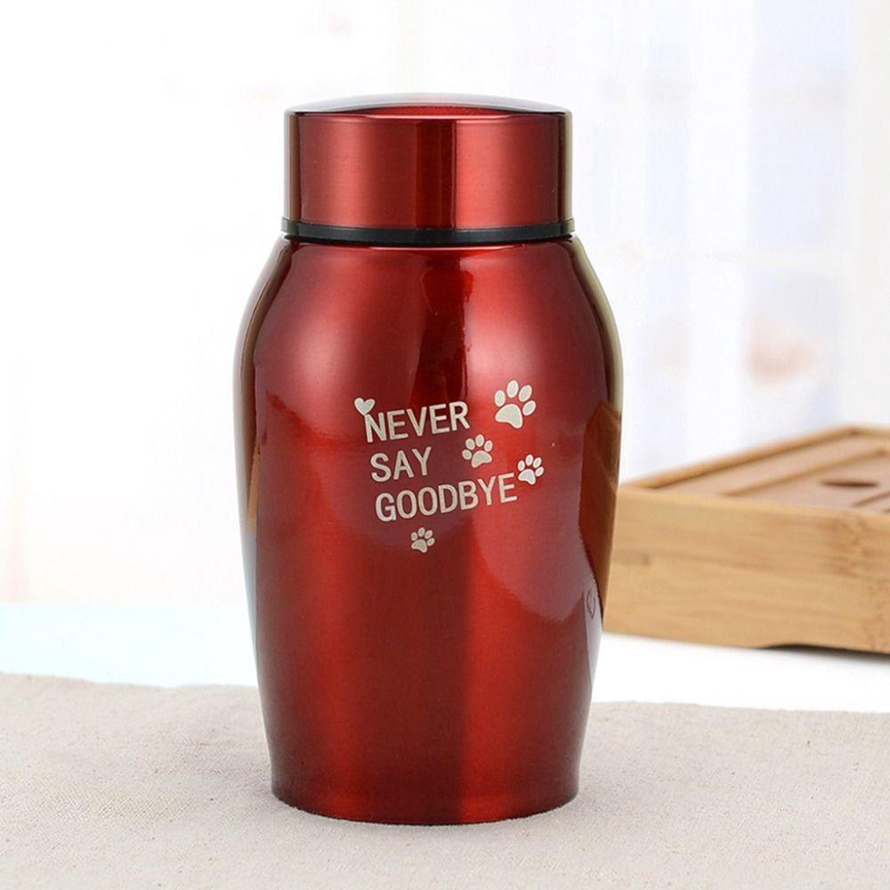 Pet Paw Print Funeral Urn for Pets Stainless Steel Dog Cat Cremation Urns Pet Supplies