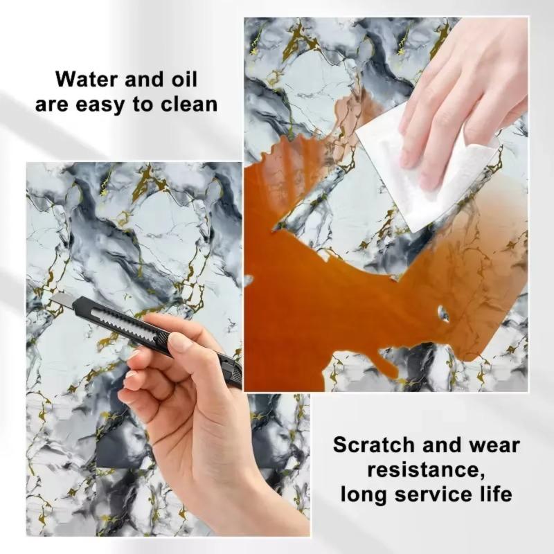 Водонепроницаемая и грязеотталкивающая наклейка на стену Самоклеящиеся обои 1 рулон Толстые пенопластовые обои с рисунком под мрамор для спальни и гостиной