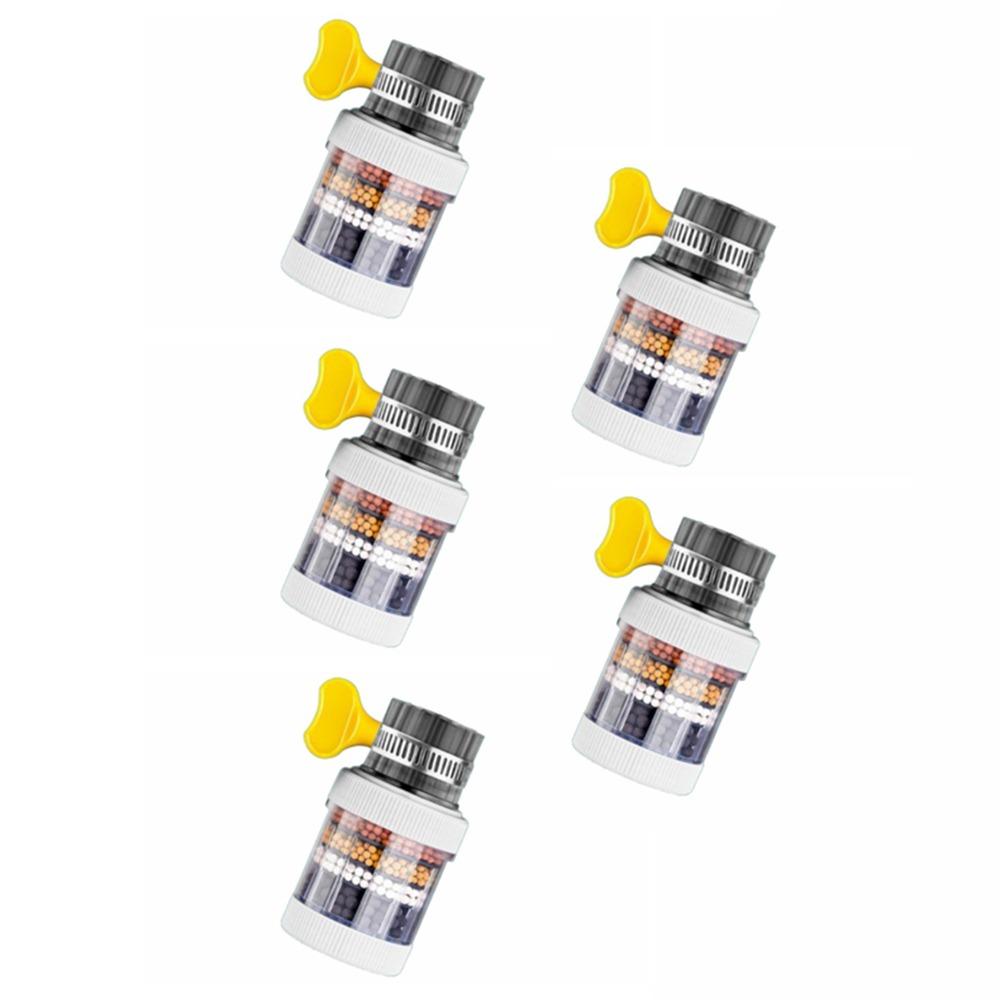 5Pcs 360 Degree Rotatable Filter Water Purifier 6-Layer Filter Kitchen Faucet Extender Household