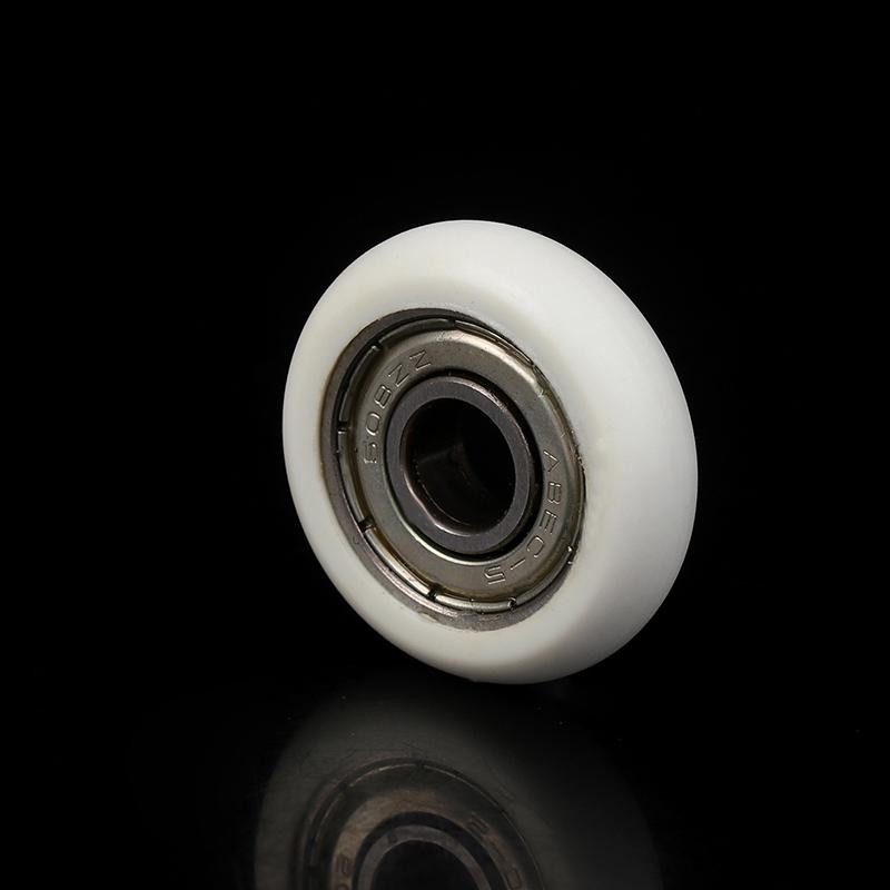 1Pc 608 Zz 8*30*8.5Mm Pom Nylon Round Type Roller Wheel Pom Wrapped 608Zz Bearing Pulley Plastic Wheel