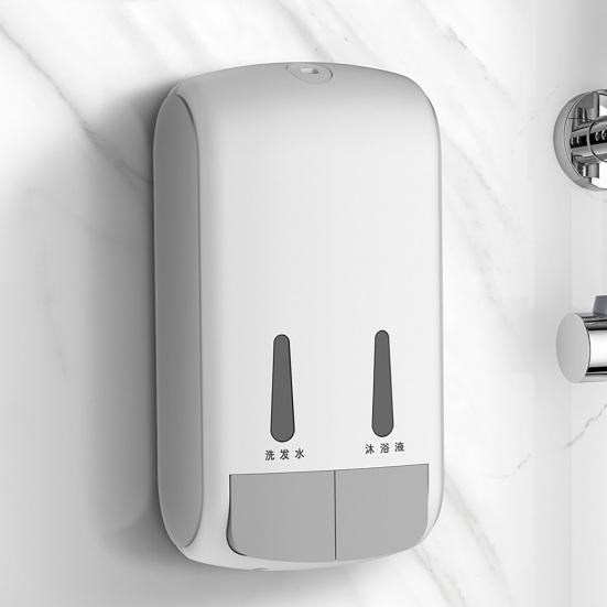 Soap Dispenser 400ml*2 Dual Compartment Large Capacity Inner Liner Easy Refill Visual Design Soap