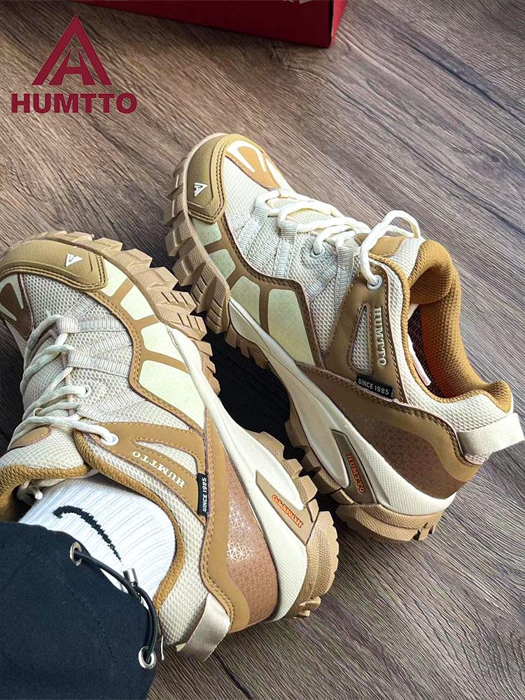HUMTTO Outdoor Men's Sports Shoes Breathable Hiking Shoes for Men Non-slip Luxury Designer Black Rubber Camping Trekking Sneakers
