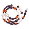 Natural Moonstone Amethyst Carnelian Gemstone Smooth Beads Necklace 17" UB-4722 UB-4722