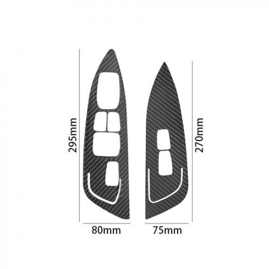 2Pcs Carbon Fiber Interior Front Door Control Cover Trim For Hyundai Veloster