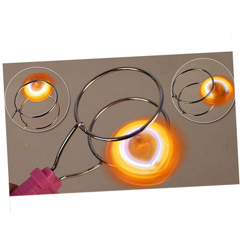 Lurrose Magnetic Gyro Wheels, Set of 2, Illuminating Toys, LED Spinning Tops, Kids Prizes, Festivals, Magic Wheels, Random Colors